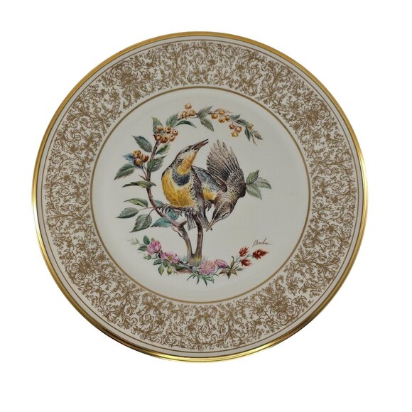 Lenox Meadowlark Limited Edition Plate By Edward Marshall Boehm 1973 Made In USA - Picture 1 of 8